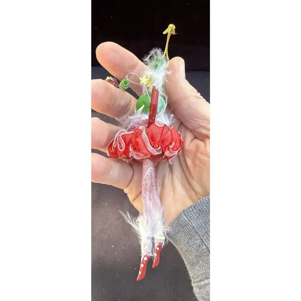 Vintage Katherines Collection Dangle Leg Fancy Frog Christmas Ornament Rare! K2